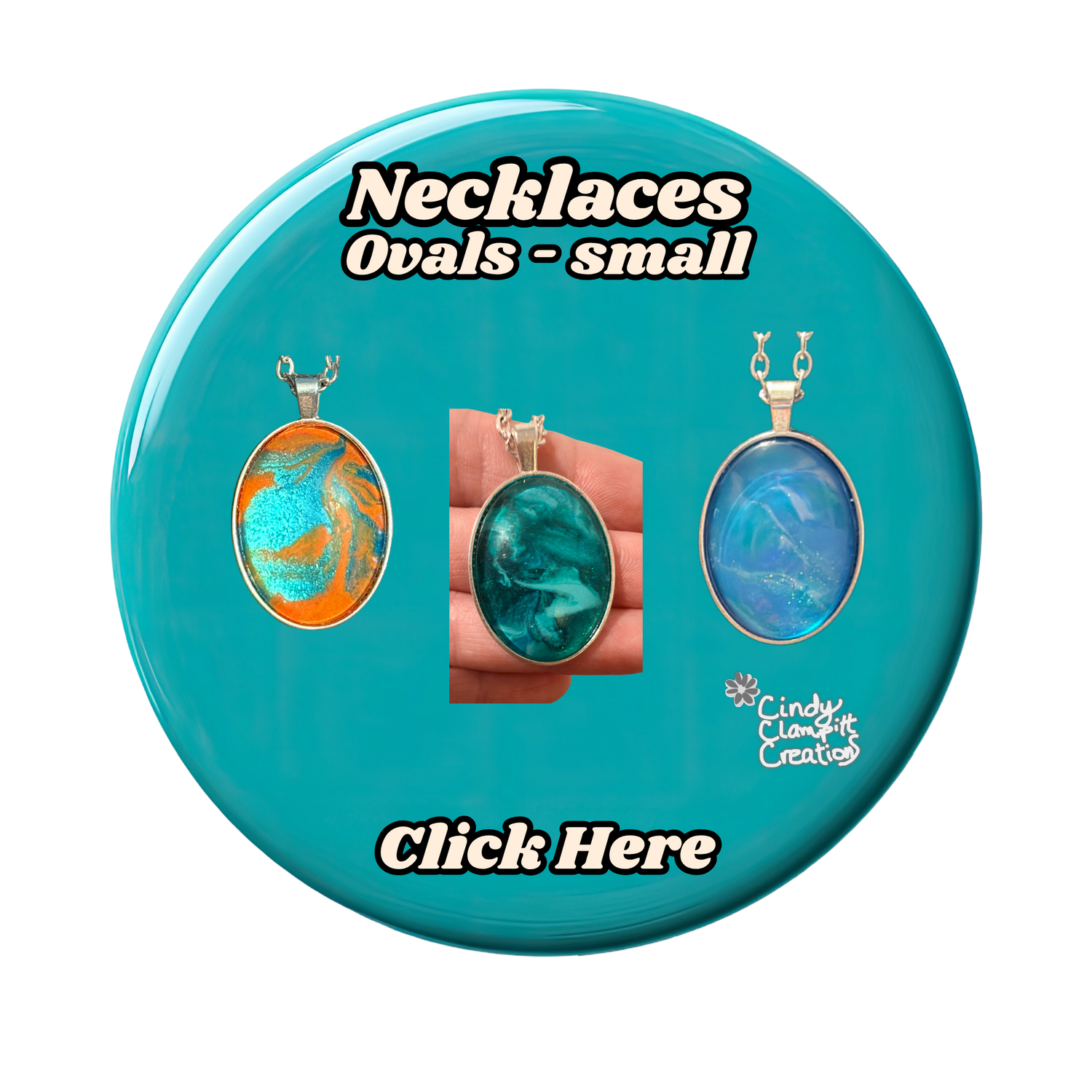 Hand painted Necklaces - Oval - Small
