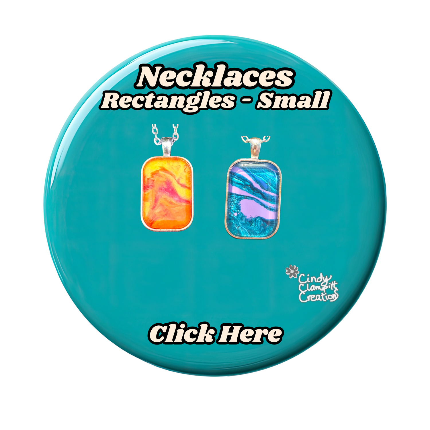 Hand painted Necklaces - Rectangle - Small