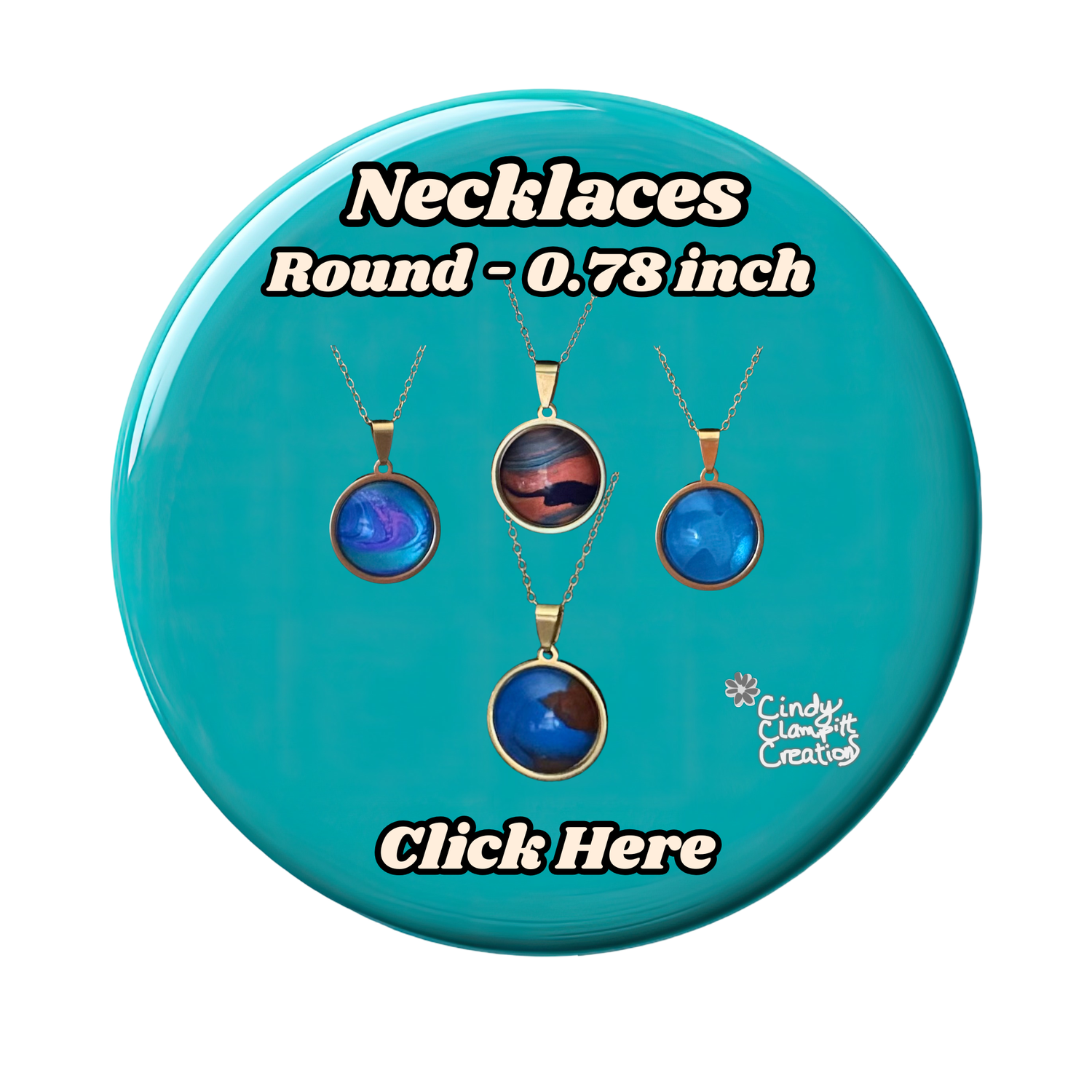 Hand Painted Necklaces - Round - 0.78 inches