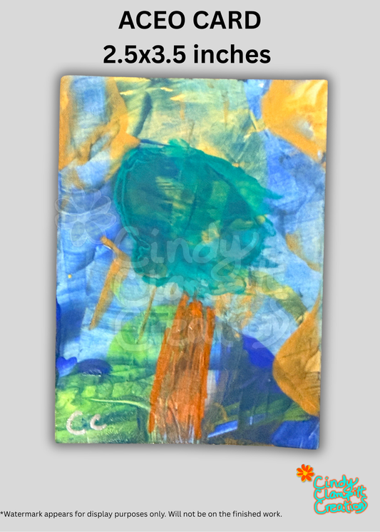Mini Art - ACEO Card - Abstract Tree