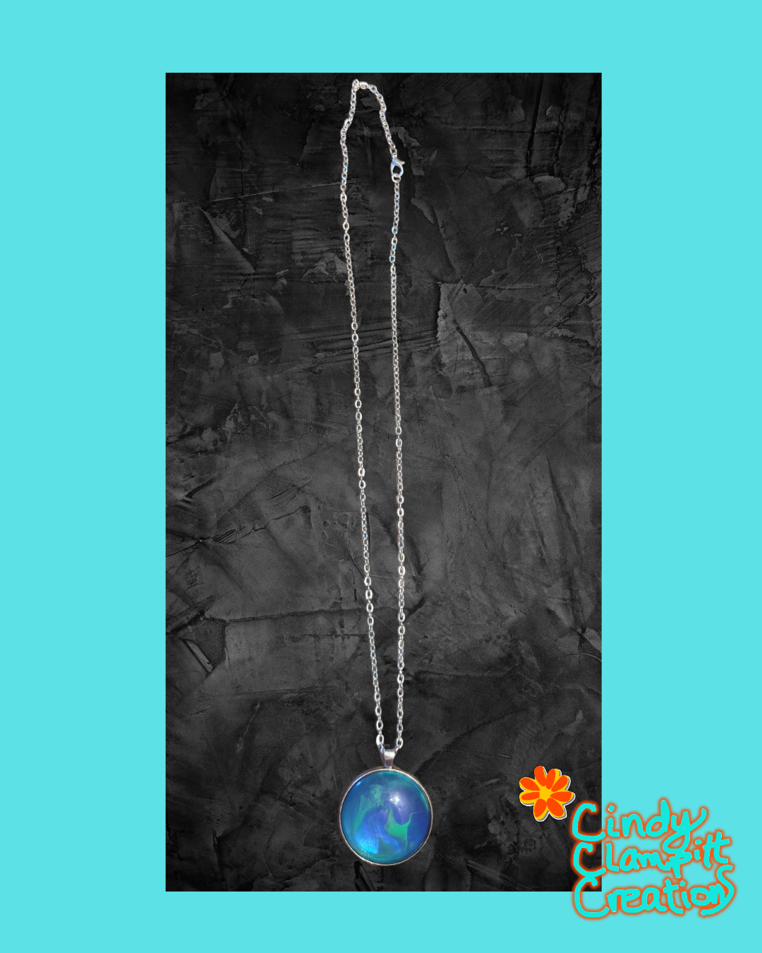 Blue and Green Swirl Necklace