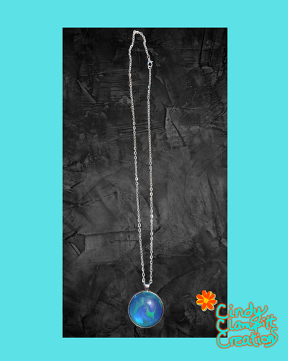 Blue and Green Swirl Necklace
