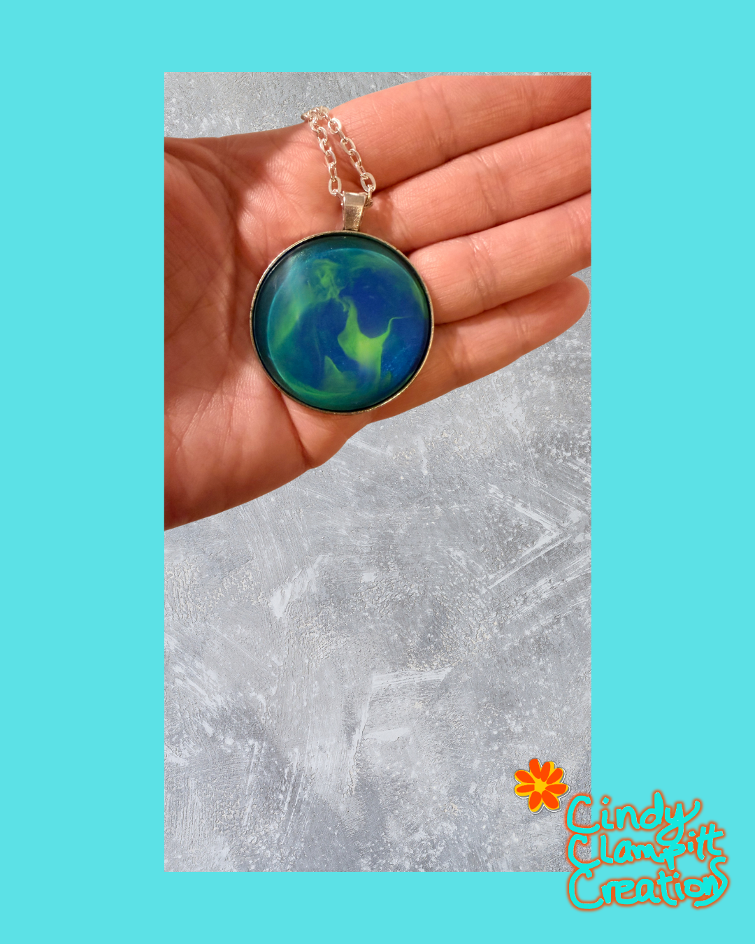 Blue and Green Swirl Necklace