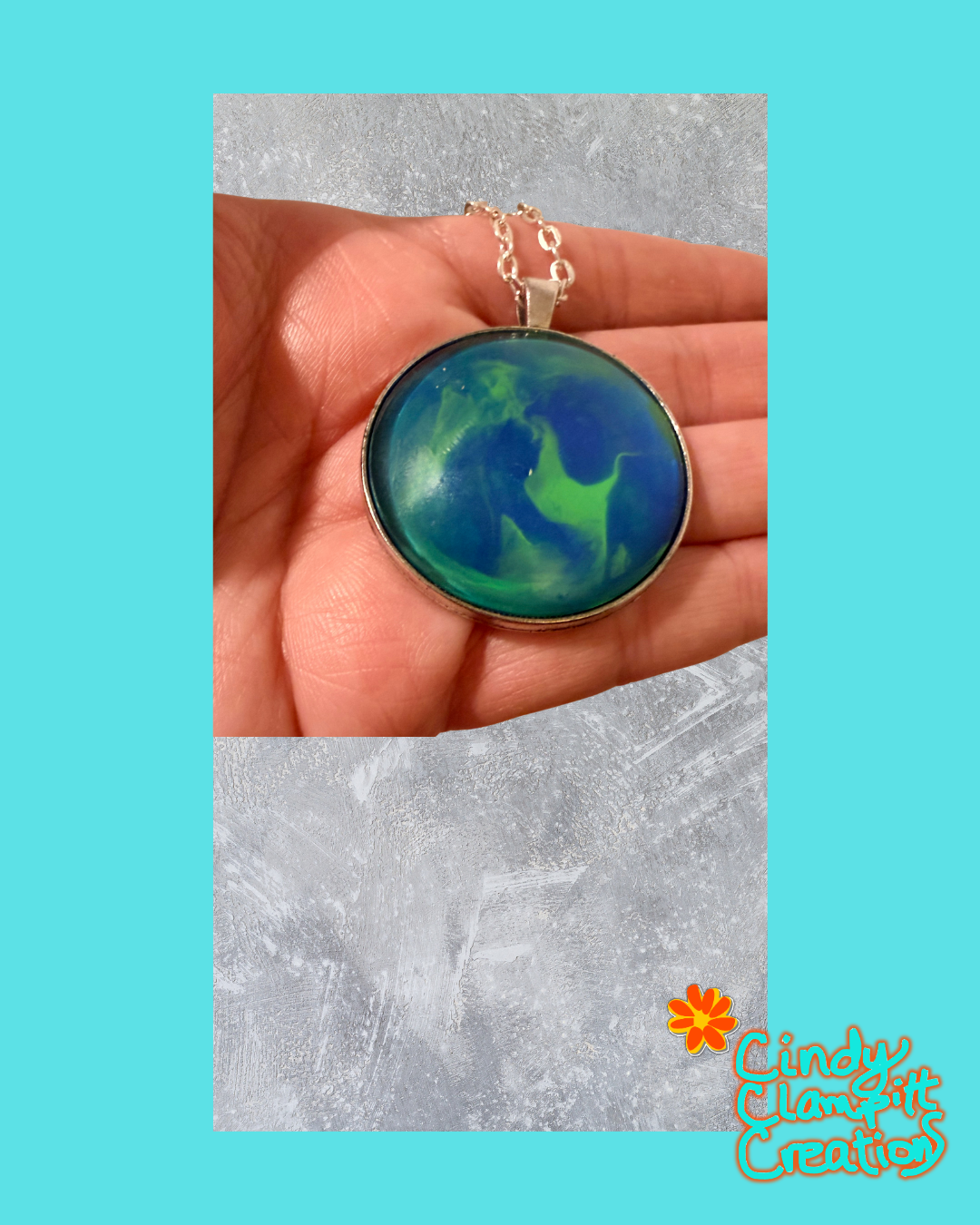 Blue and Green Swirl Necklace