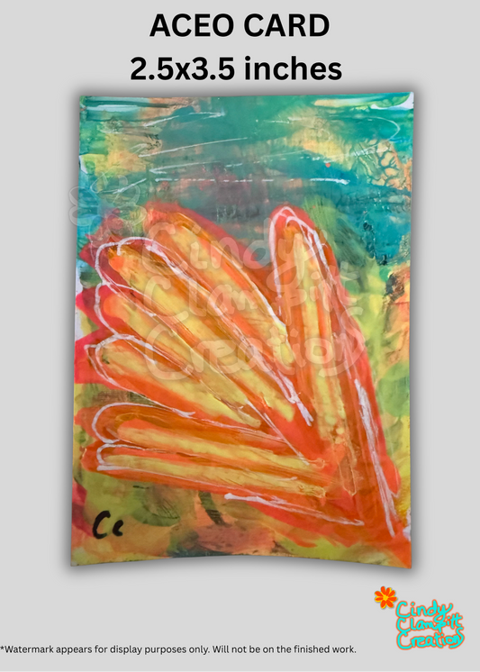 Mini Art - ACEO Card - Abstract Bloom