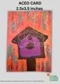 Mini Art - ACEO Card - Whimsical Birdhouse