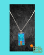 Hand painted berry tree rectangle glass necklace by Cindy Clampitt Creations