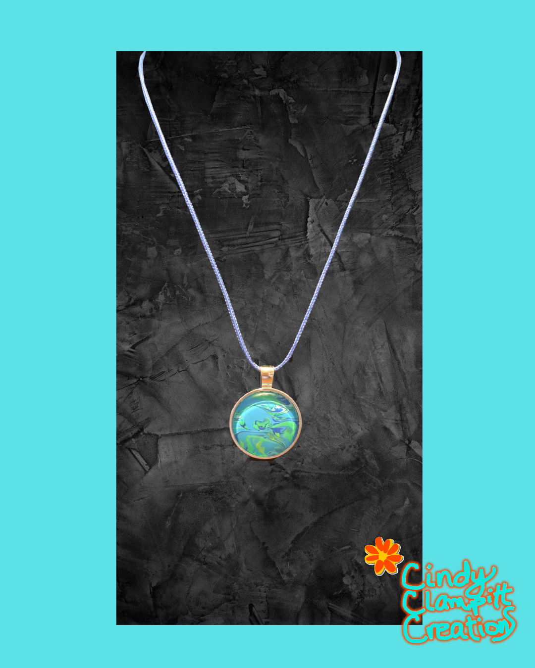 Blue Marbled Necklace