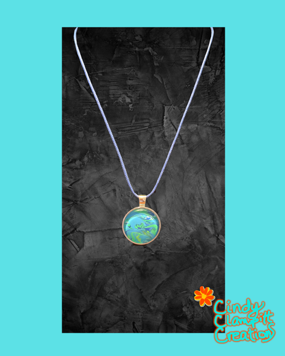 Blue Marbled Necklace
