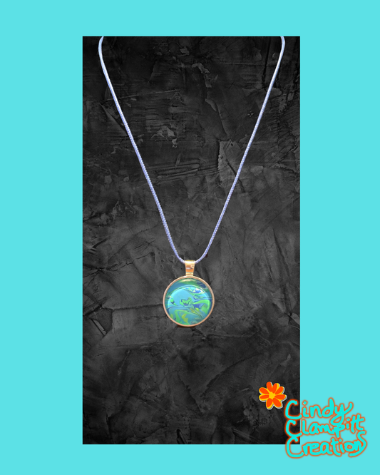 Blue Marbled Necklace