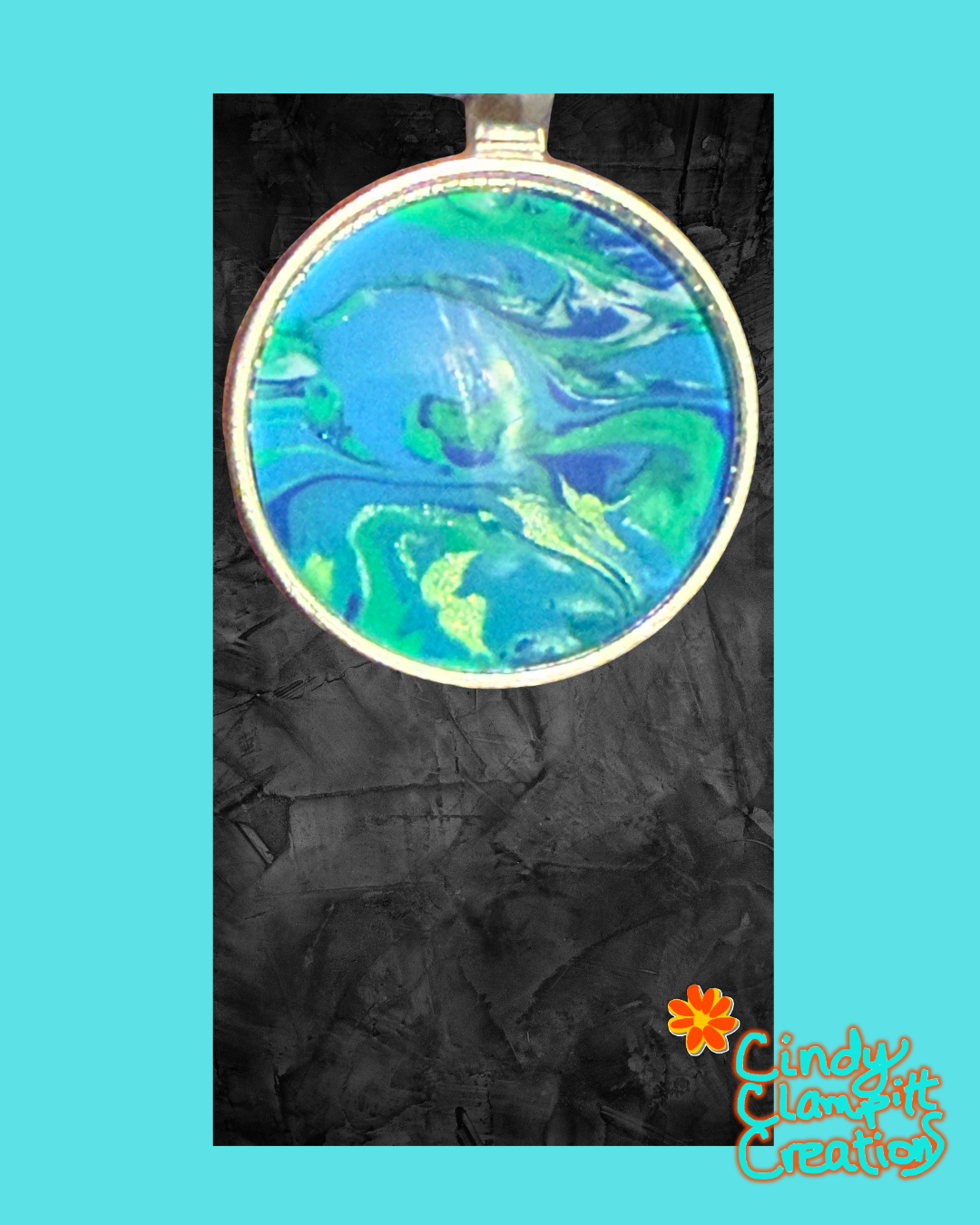Blue Marbled Necklace
