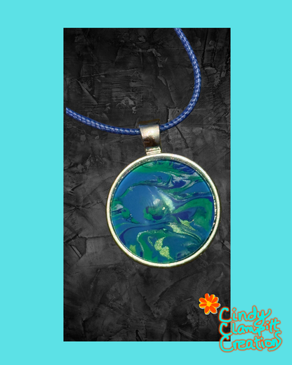 Blue Marbled Necklace