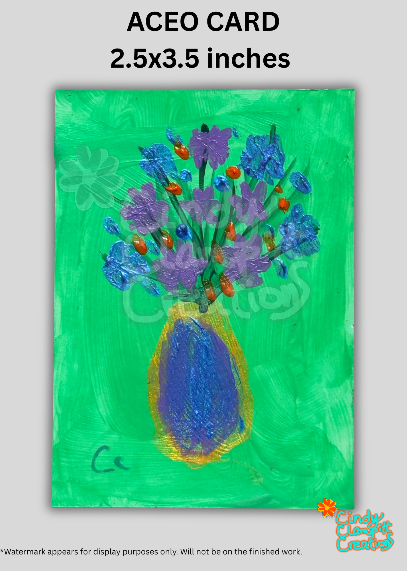 Mini Art - ACEO Card - Flowers in Vase II