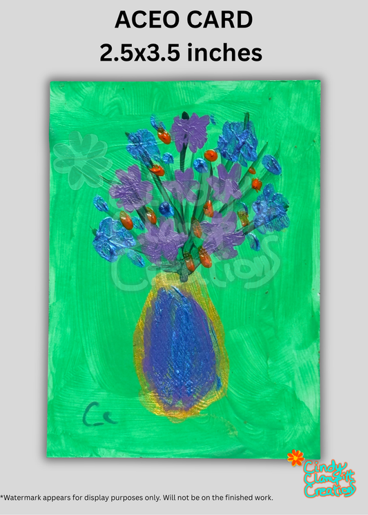 Mini Art - ACEO Card - Flowers in Vase II