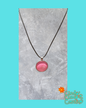 Hand Painted Pastel Pink Round Necklace