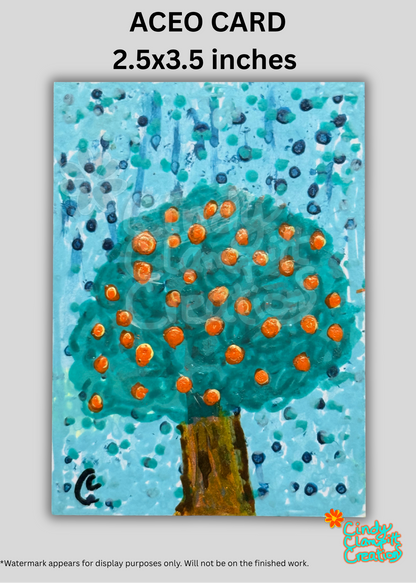 Mini Art - ACEO Card - Orange Tree
