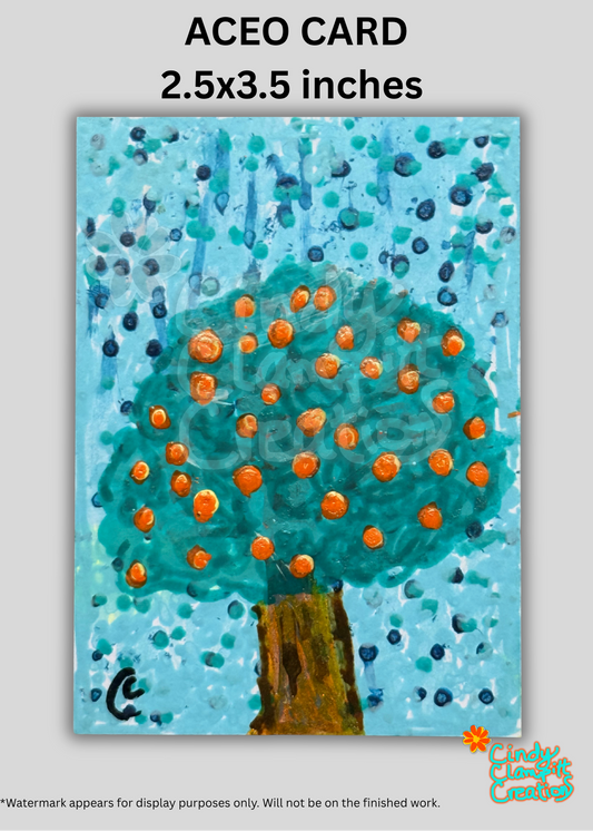 Mini Art - ACEO Card - Orange Tree