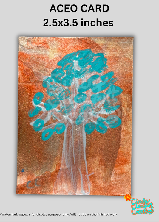 Mini Art - ACEO Card - Abstract Tree II