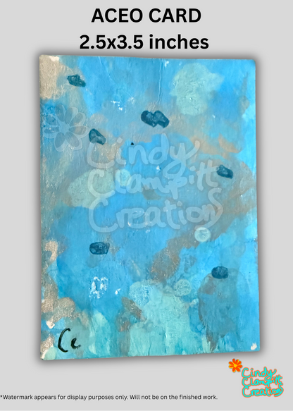 Mini Art - ACEO Card - Blue Abstract