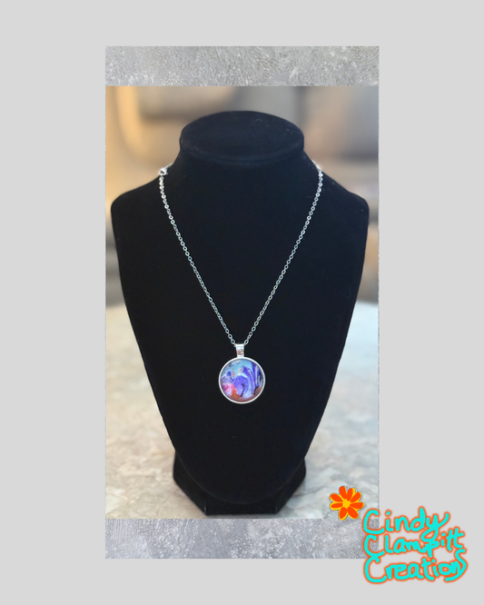 Plum Drift Necklace — Hand-Painted Wearable Art