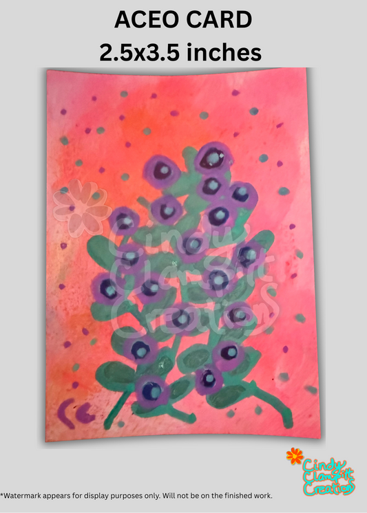 Mini Art - ACEO Card - Bush with Blue