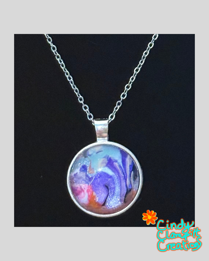 Plum Drift Necklace — Hand-Painted Wearable Art