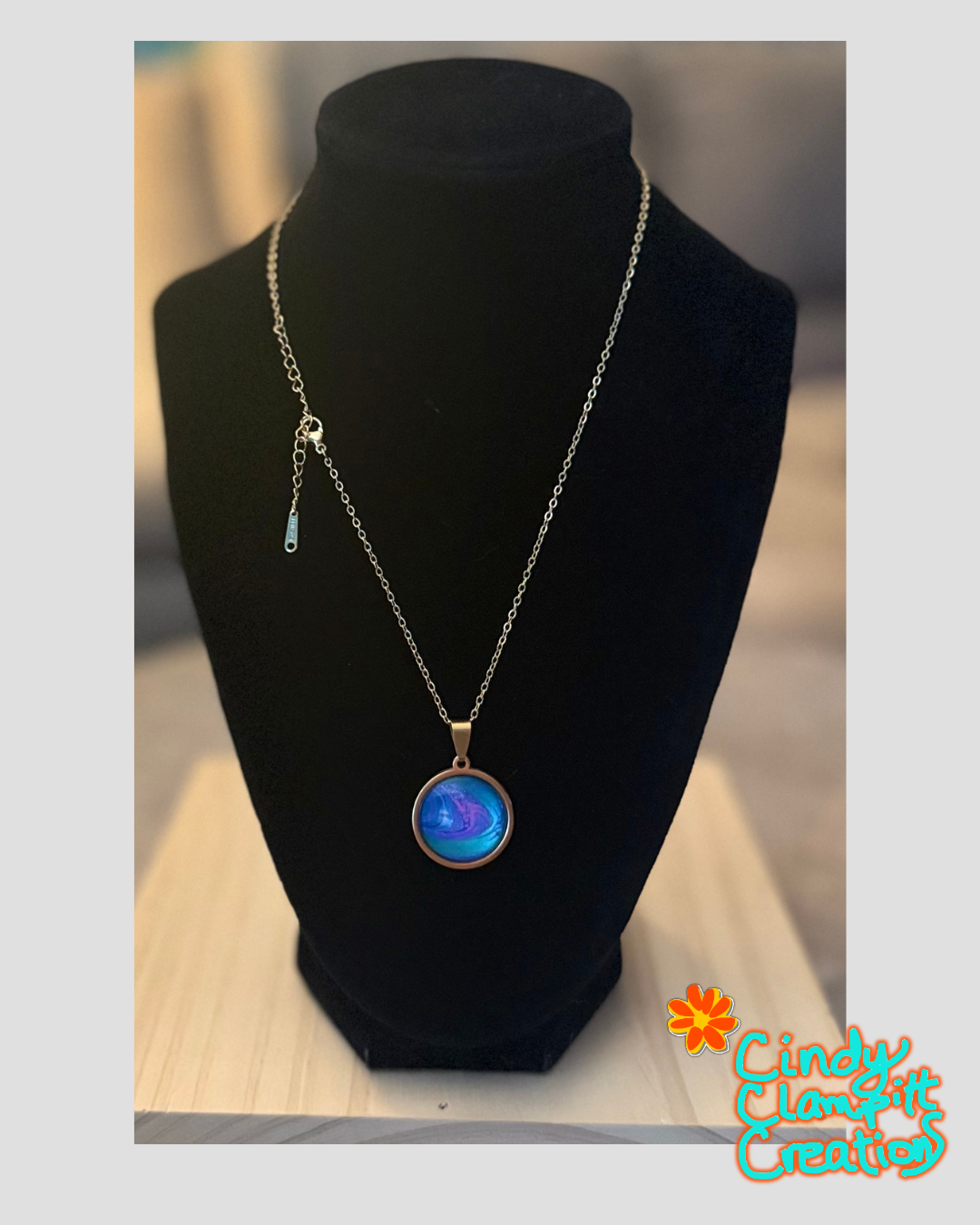 Aurora Wave - Hand Painted Pendant Necklace