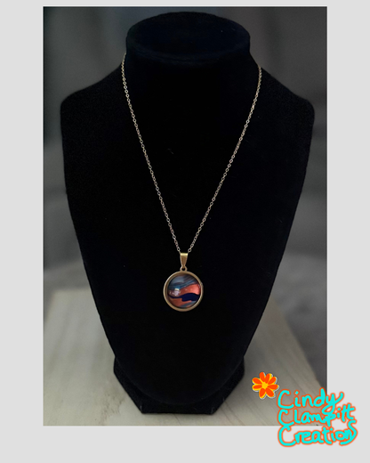 Desert Dusk - Hand Painted Pendant Necklace