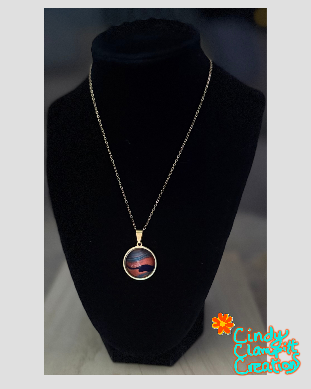 Desert Dusk - Hand Painted Pendant Necklace