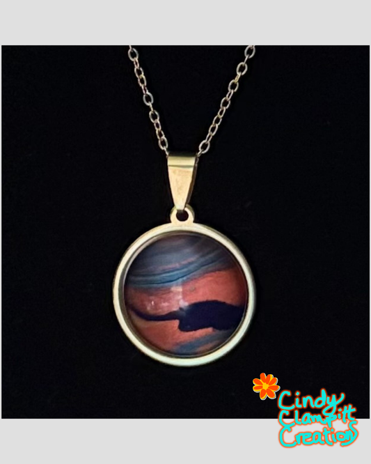 Desert Dusk - Hand Painted Pendant Necklace