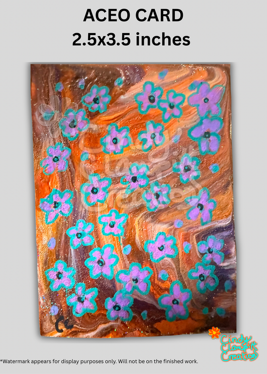 Dancing Flowers ACEO Card