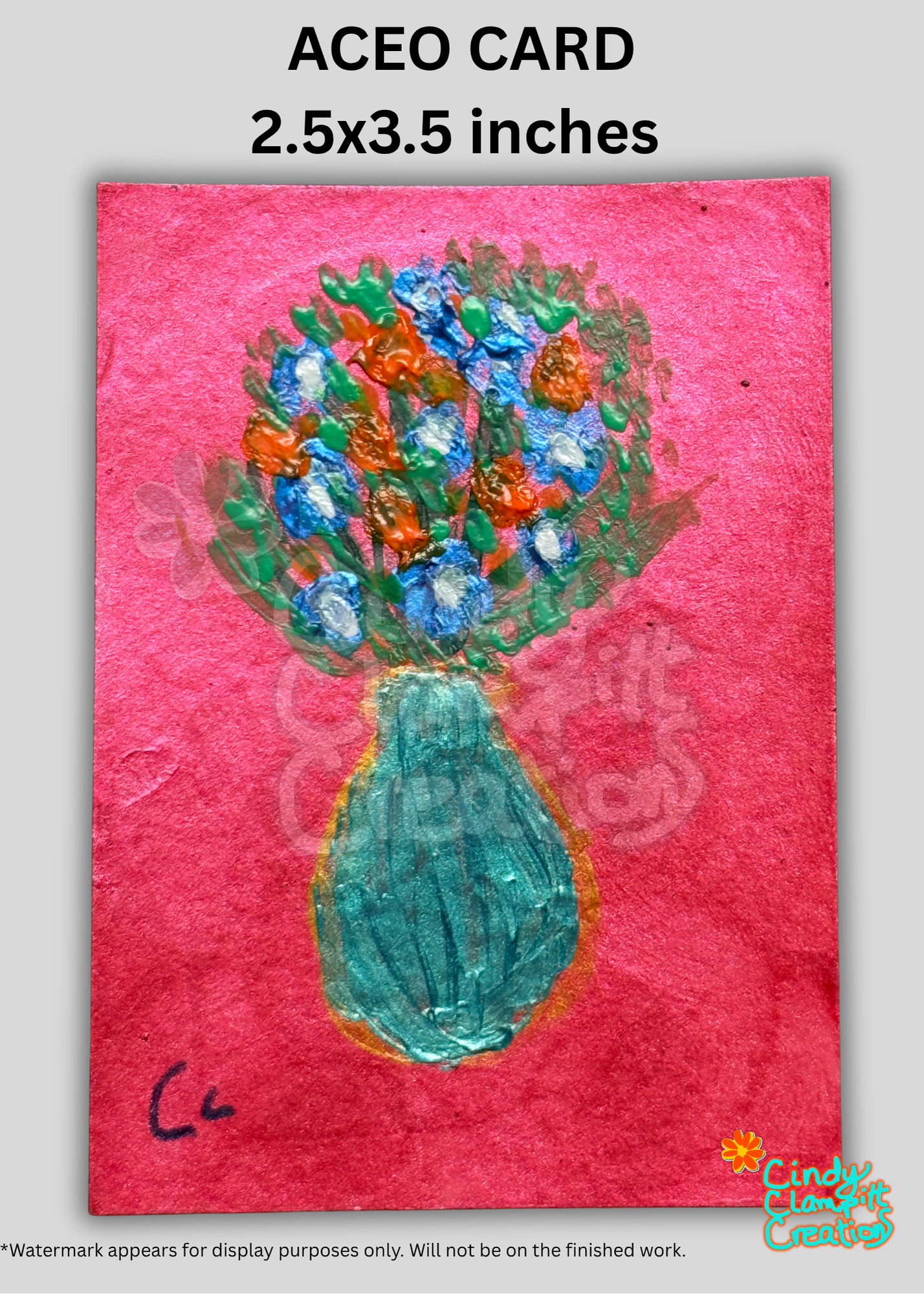 Mini Art - ACEO Card - Flowers in Vase I