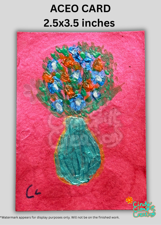 Mini Art - ACEO Card - Flowers in Vase I