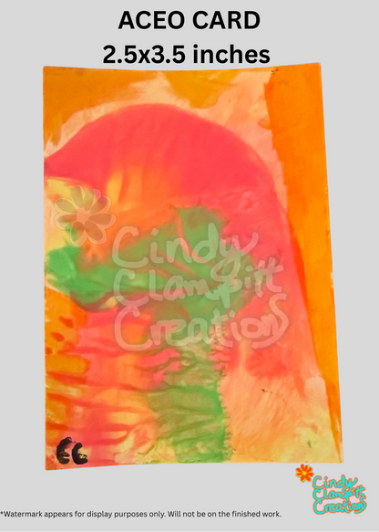 Mini Art - ACEO Card - Neon Abstract II