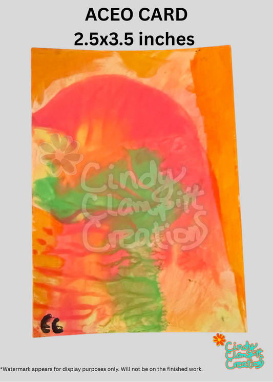 Mini Art - ACEO Card - Neon Abstract II