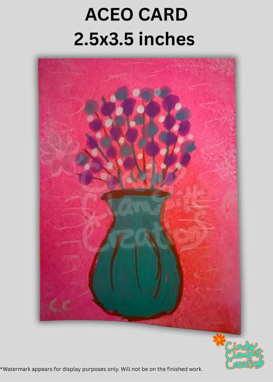 Mini Art - ACEO Card - Flowers in Vase III