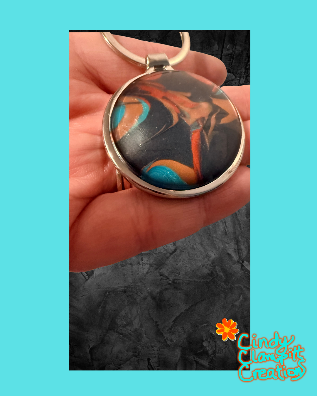 Dark Swirl Keychain