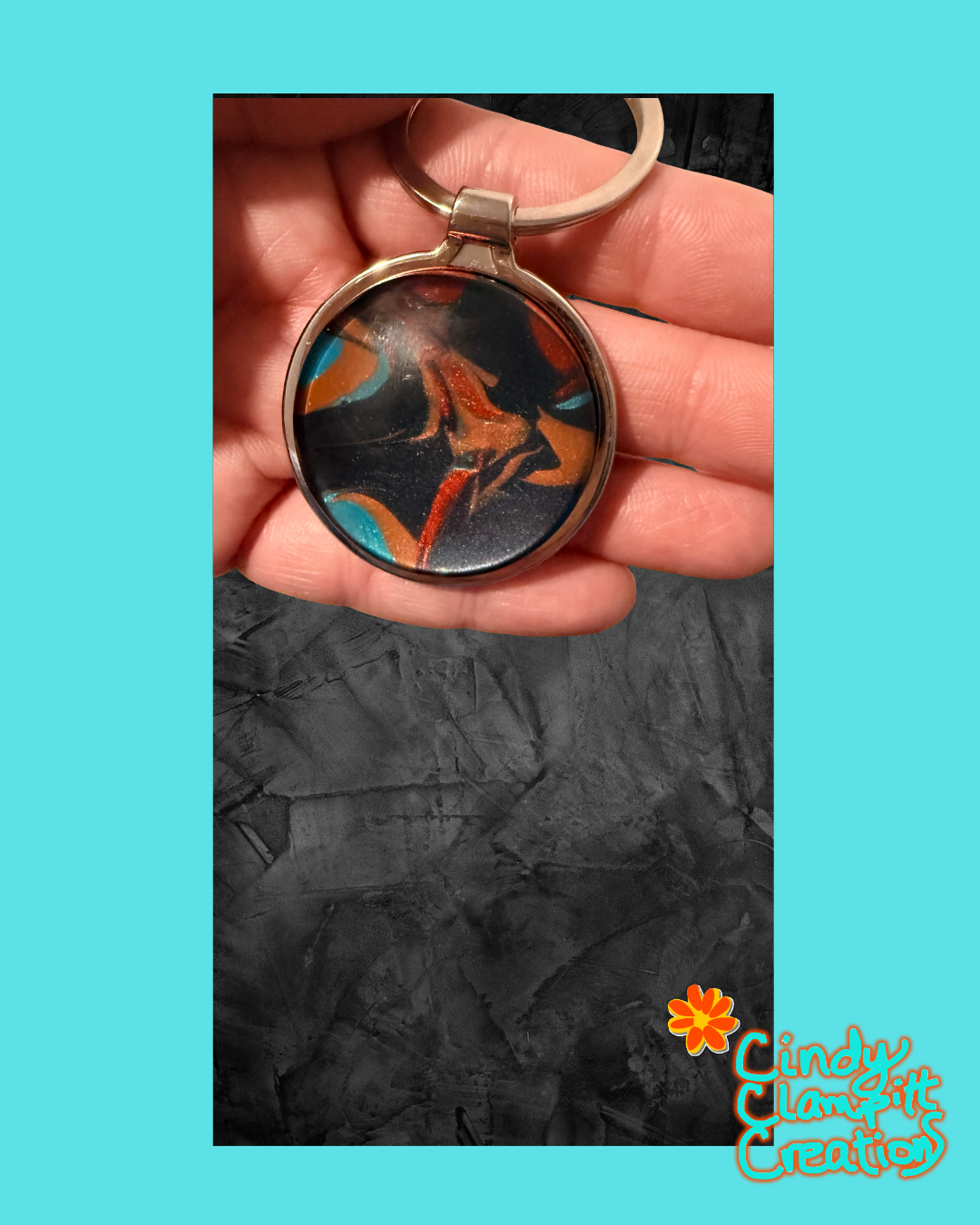 Dark Swirl Keychain