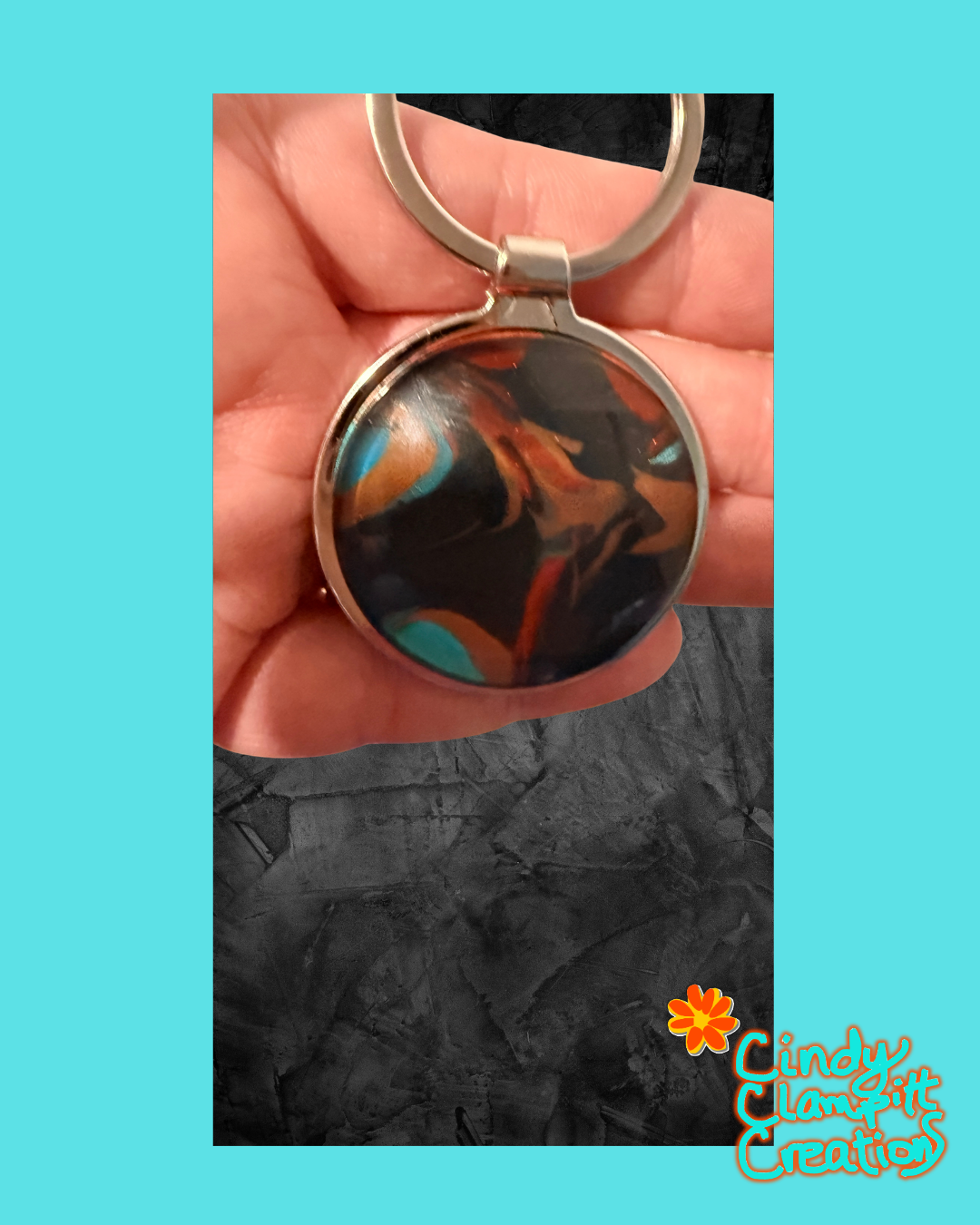 Dark Swirl Keychain