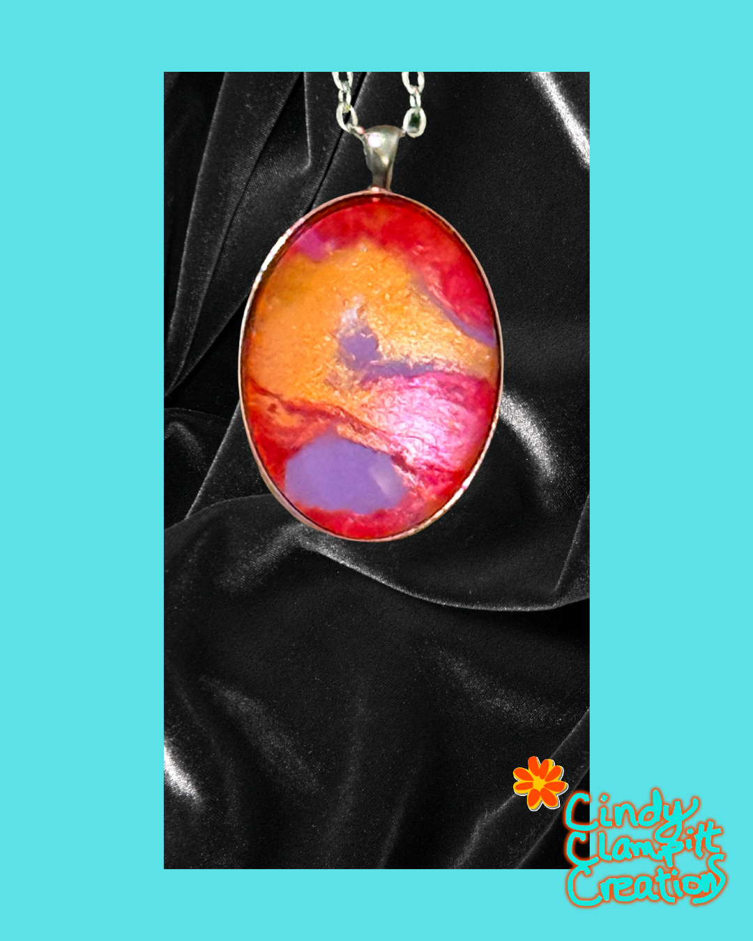 Orange, Fuchsia and Lilac Necklace