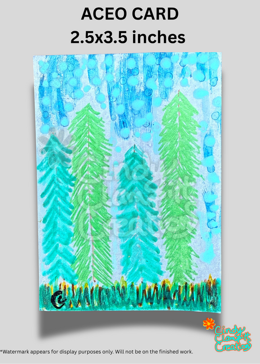 Mini Art - ACEO Card - Whimsical Forest