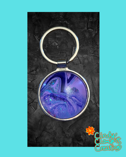 Purple and Blue Swirl Keychain