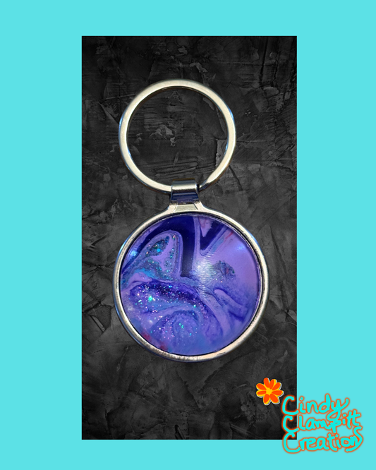 Purple and Blue Swirl Keychain