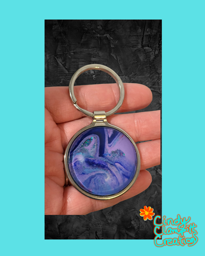 Purple and Blue Swirl Keychain