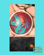Turquoise and Red Swirl Keychain 2