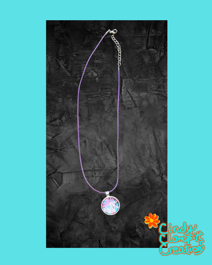 Blue and Pink Swirl Necklace