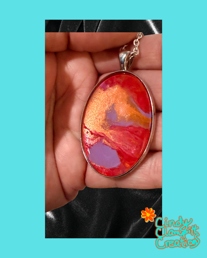 Orange, Fuchsia and Lilac Necklace