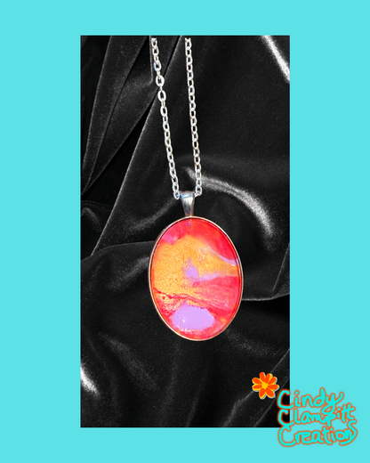 Orange, Fuchsia and Lilac Necklace