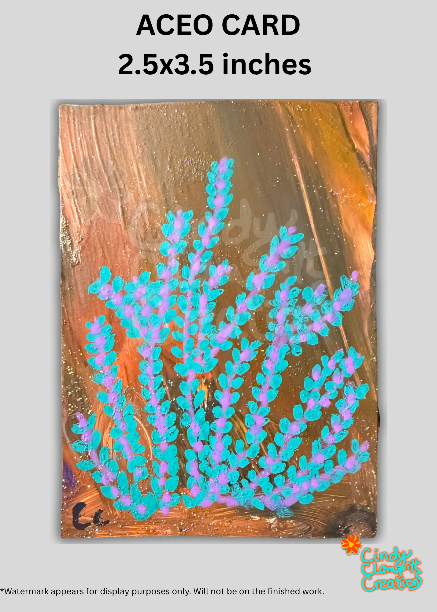 ACEO Card – Gilded Sea Garden Original Painting