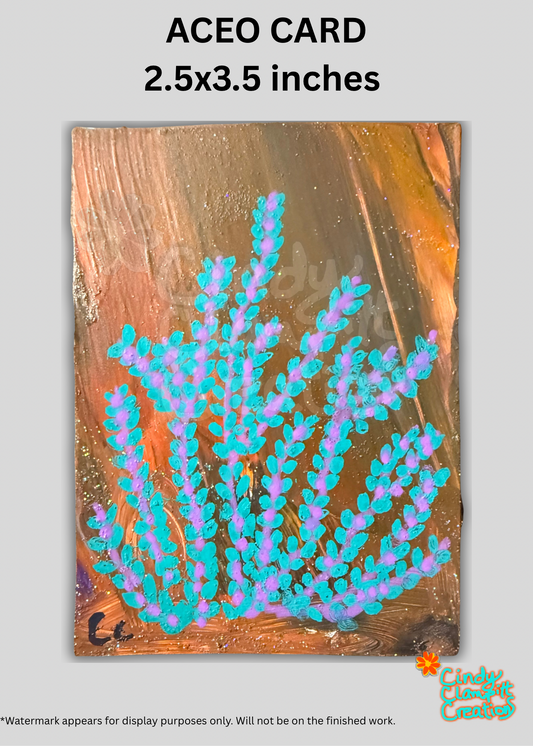 ACEO Card – Gilded Sea Garden Original Painting